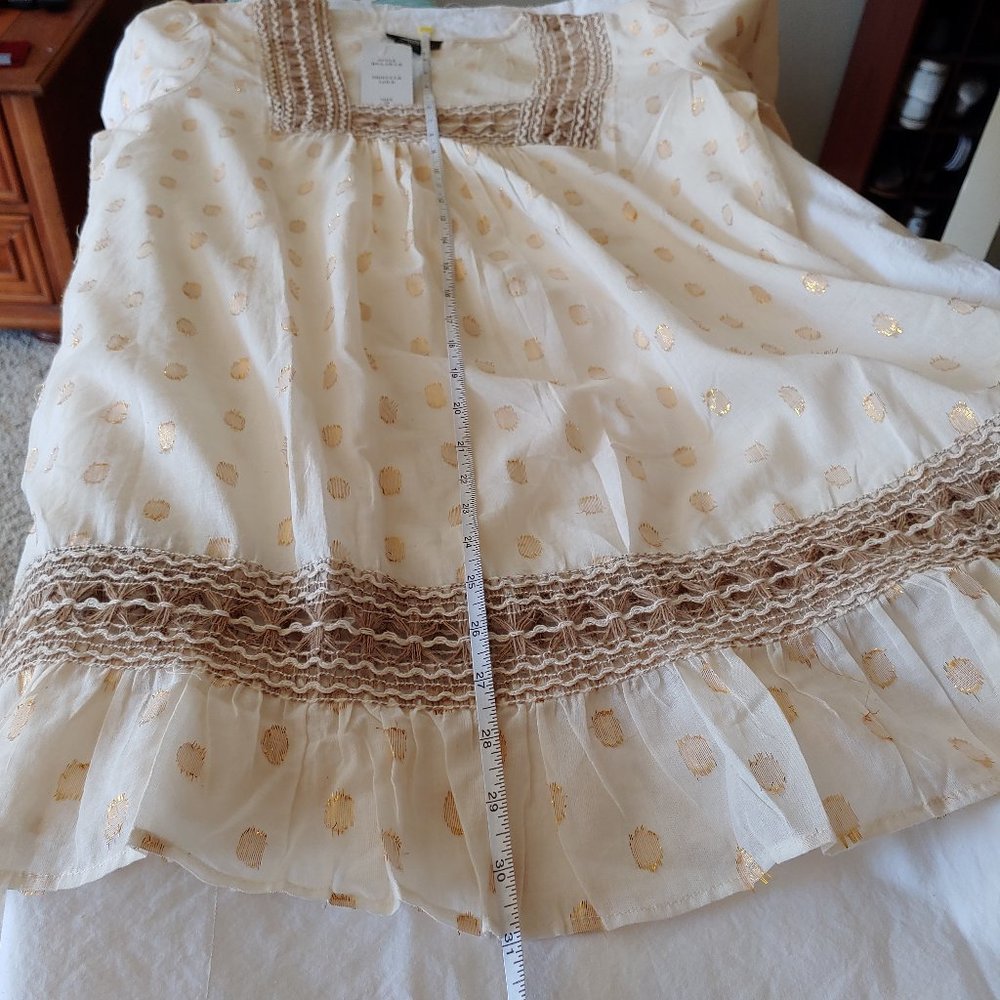 NAOO - Cream color tunic with golden accents. - Picture 10 of 10